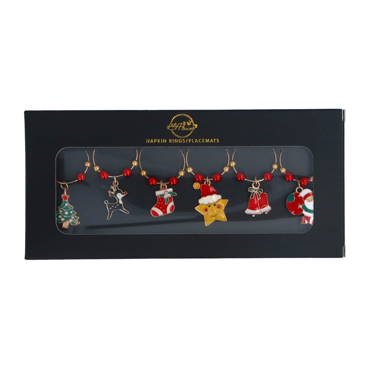 Gisela Graham Christmas Christmas Decorations Set of 6 Christmas Drink Charms