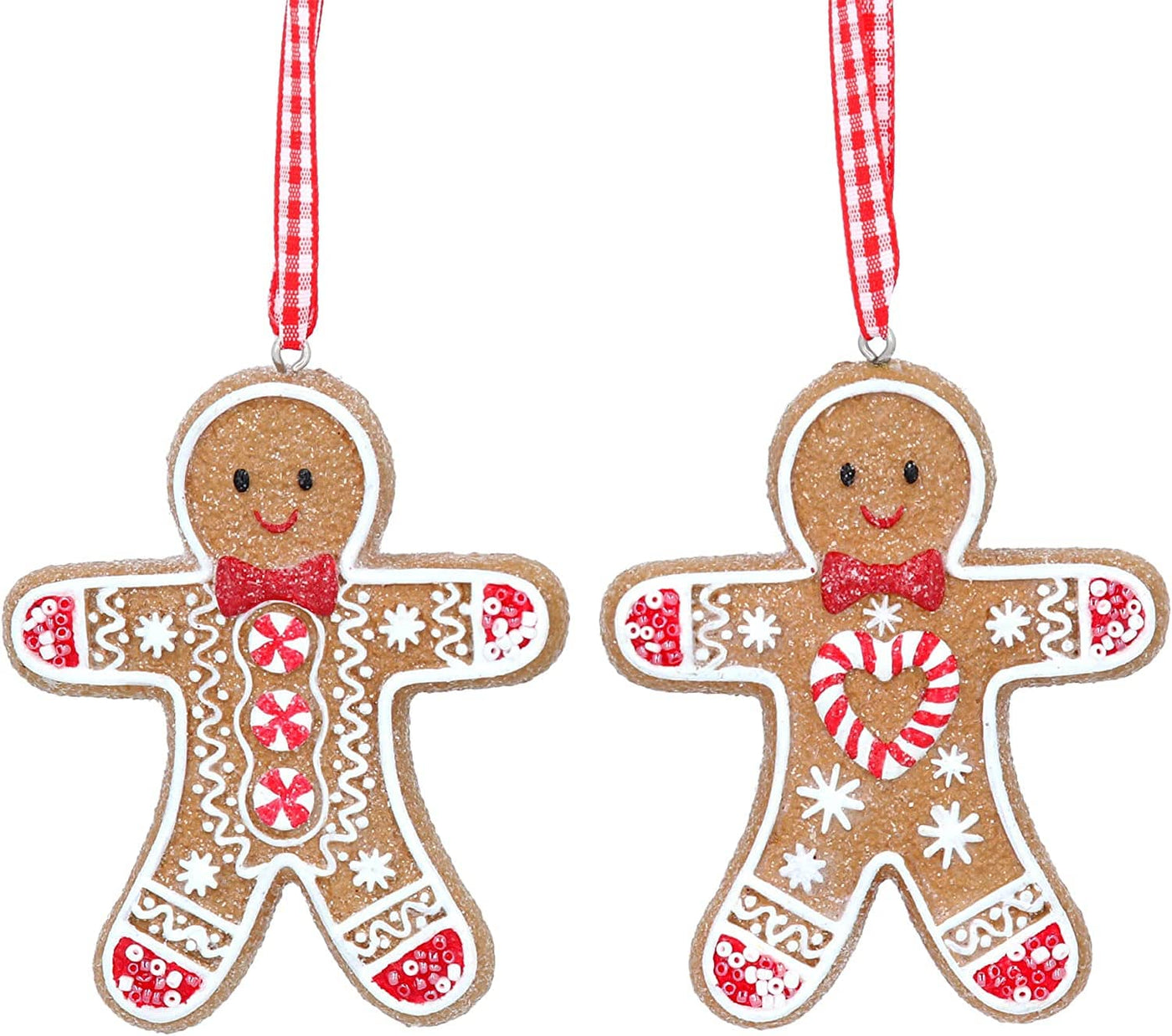 Gisela Graham Christmas Christmas Decorations Set of Two Gingerbread Men Christmas Tree Decorations