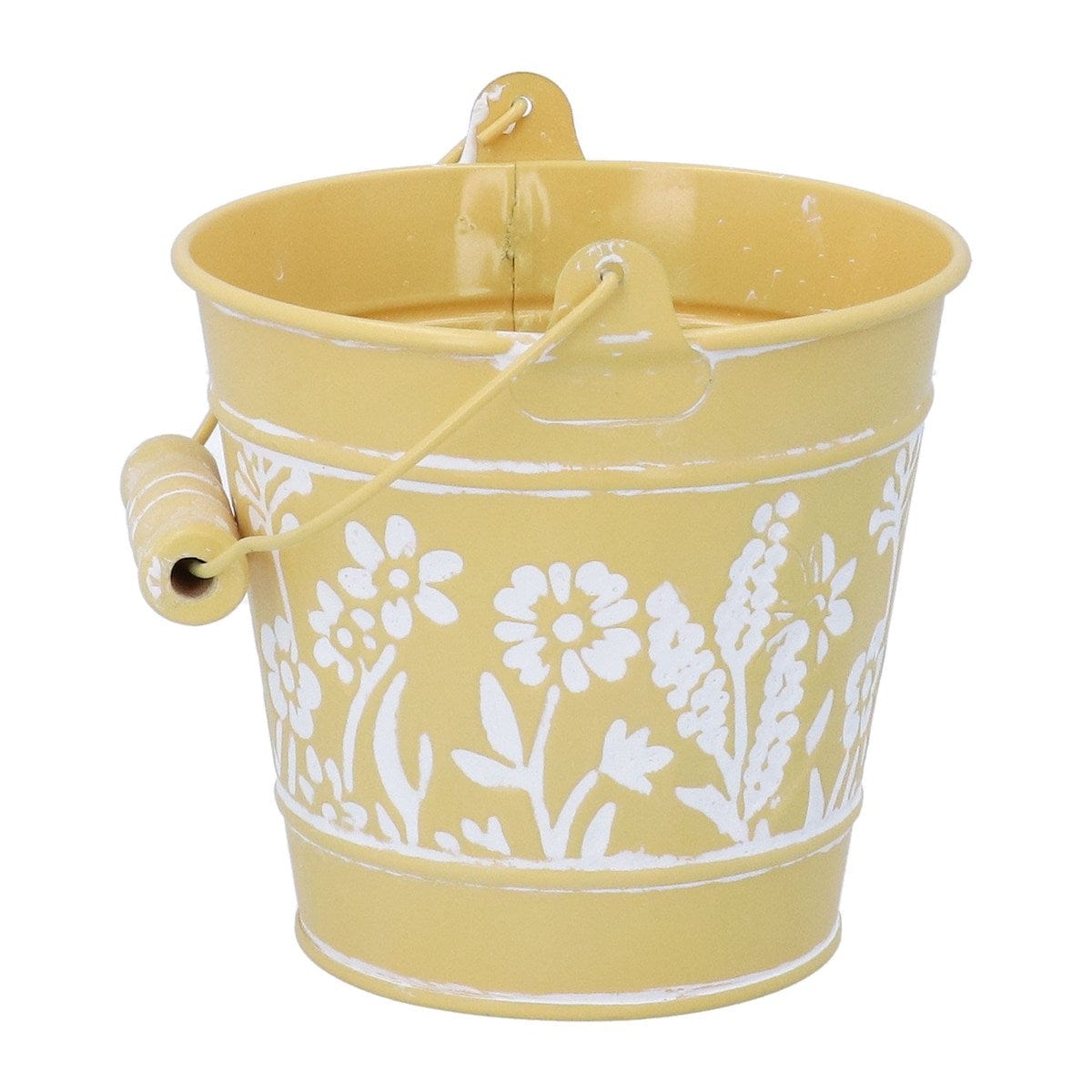 Gisela Graham Easter Home accessories Floral Embossed Metal Bucket Easter Decoration