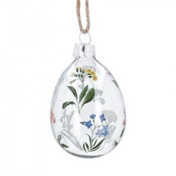 Gisela Graham Easter Easter Decorations Floral Glass Egg Easter Twig Tree Decoration