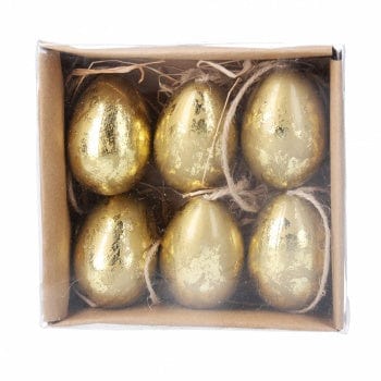 Gold Leaf Style Easter Egg Decorations