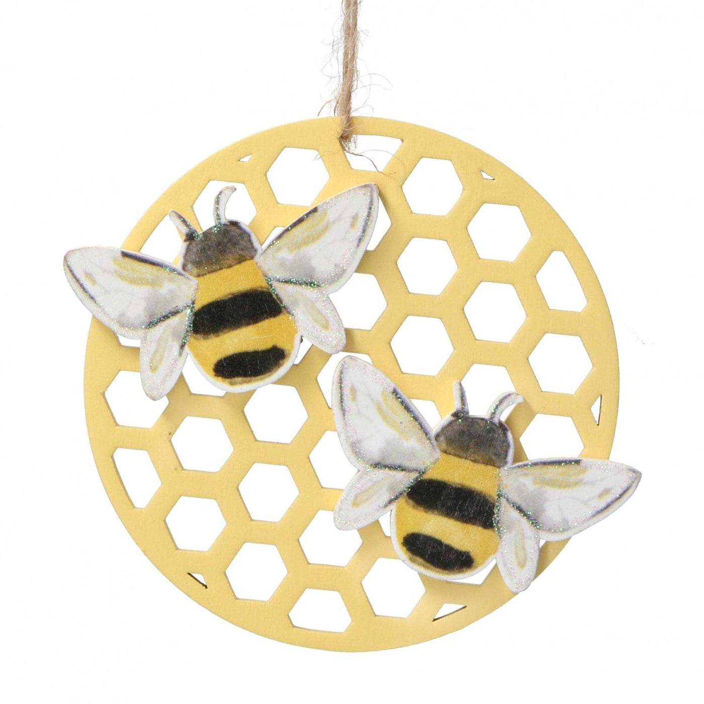 Gisela Graham Easter Easter Decorations Wooden Honeycomb & Bee Decoration
