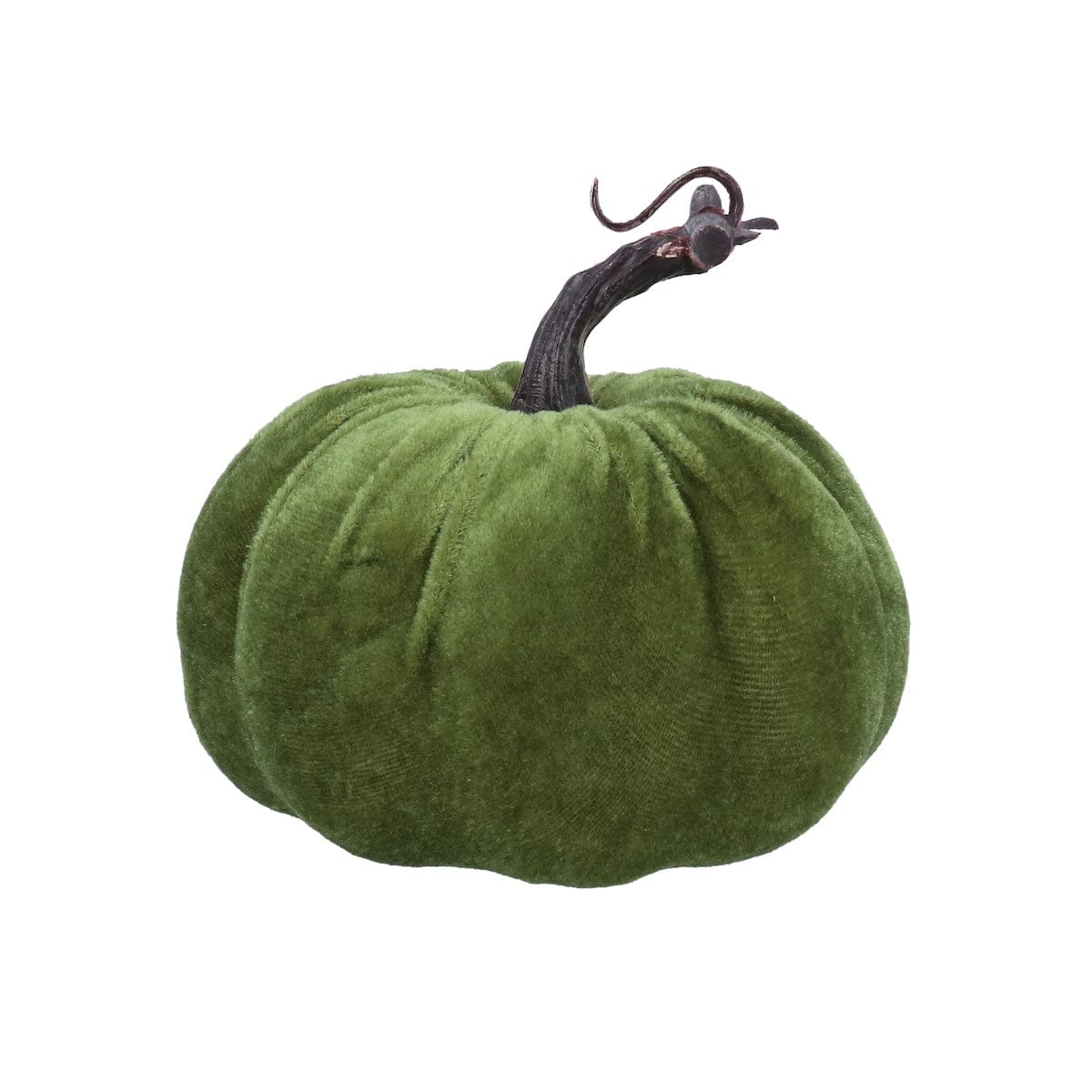 Gisela Graham Halloween Decoration Green Velvet Pumpkin Halloween Decoration