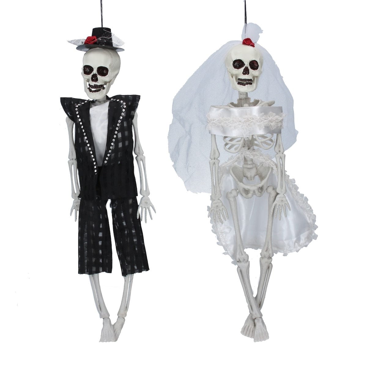 Gisela Graham Halloween Halloween Decoration Mr and Mrs Skeleton Wedding Halloween Decorations