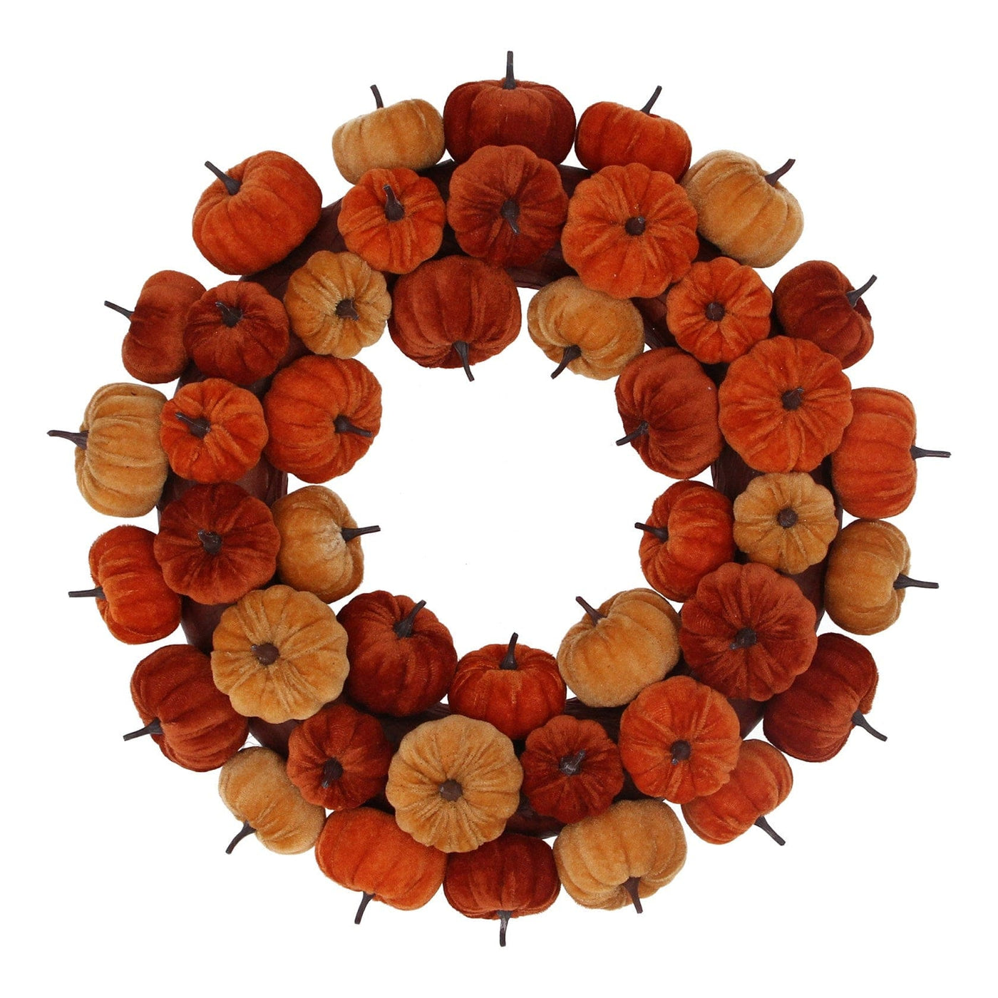 Gisela Graham Halloween Halloween Decoration Multicoloured Velvet Pumpkin Halloween Wreath