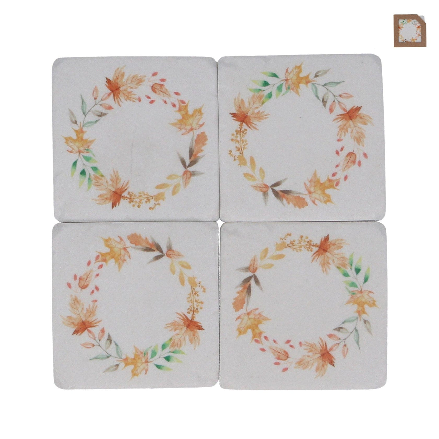 Gisela Graham Halloween Halloween Decoration Set of Four Autumnal Design Coasters