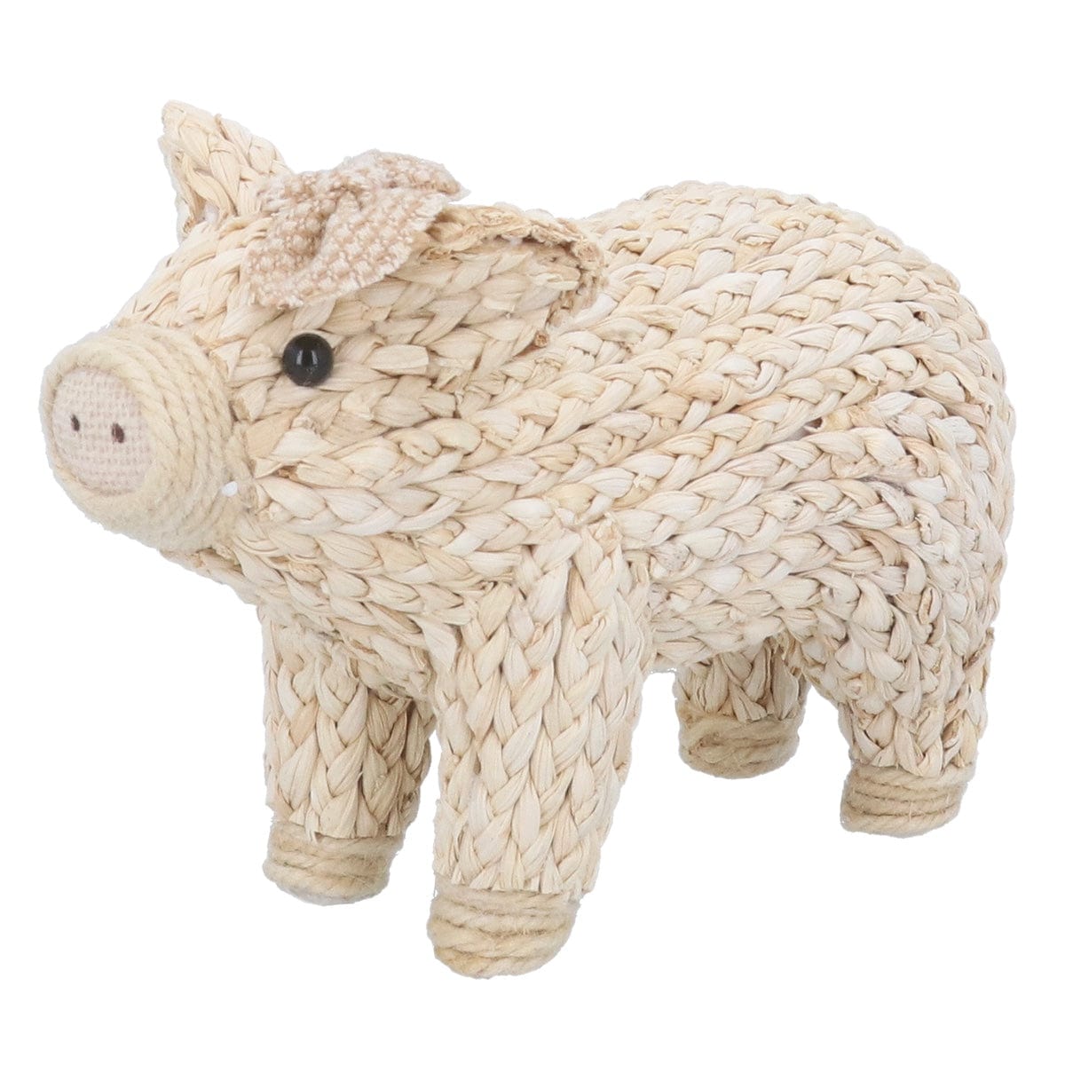 Gisela Graham Easter Decorations Rattan Pig Natural Easter Decoration