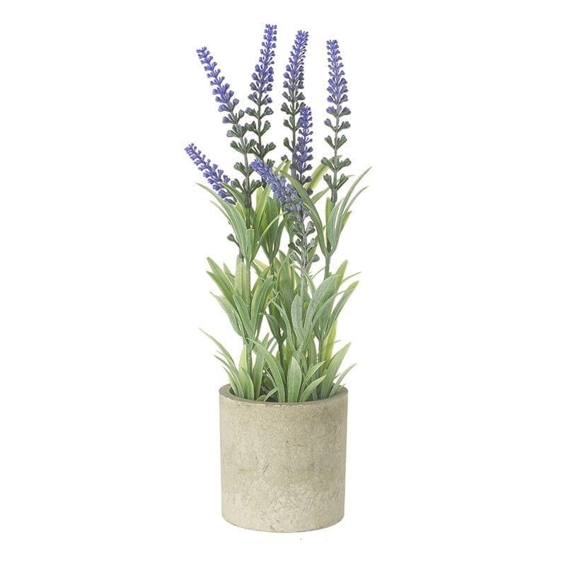 Heaven Sends Artificial Flora Artificial Lavender Plant in Concrete Themed Pot