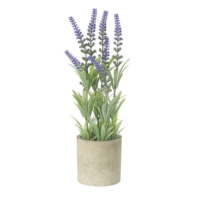 Heaven Sends Artificial Flora Artificial Lavender Plant in Concrete Themed Pot