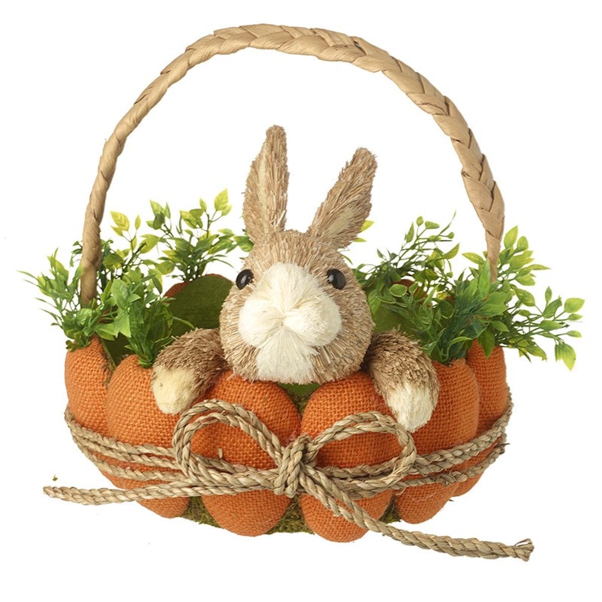 Heaven Sends Easter Decorations Bristle Rabbit and Carrot Easter Basket