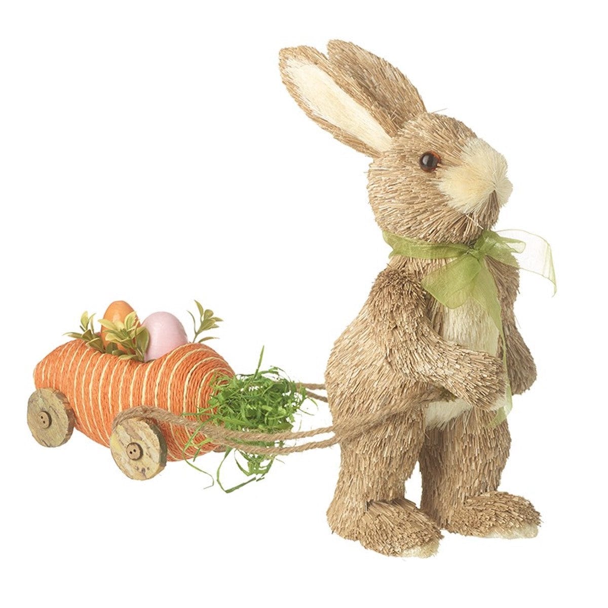 Heaven Sends Easter Decorations Bristle Rabbit Pulling Carrot Easter Decoration