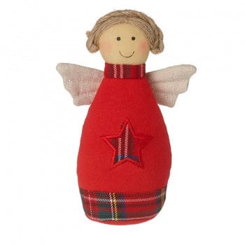 Heaven Sends Christmas Christmas Decorations Festive Fabric Angel in Tartan Dress