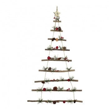 Festive Wooden Christmas Tree Ladder Wall Decoration
