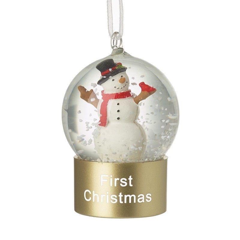 Heaven Sends Christmas Christmas Decorations First Christmas Snowman Snow Globe Decoration