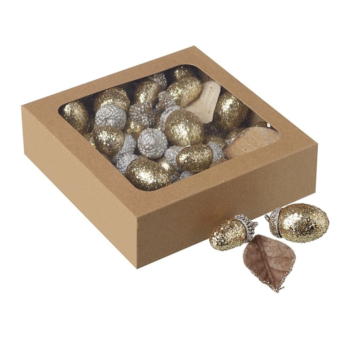 Heaven Sends Christmas Christmas Decorations Gold Glitter Acorn Autumnal Decorations