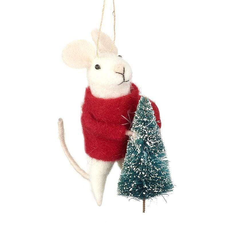 Heaven Sends Christmas Christmas Decorations Hanging Mouse with Tree Christmas Decoration