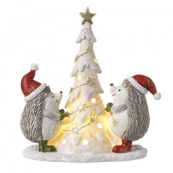 Light Up Hedgehogs Around a Tree Ornament Decoration