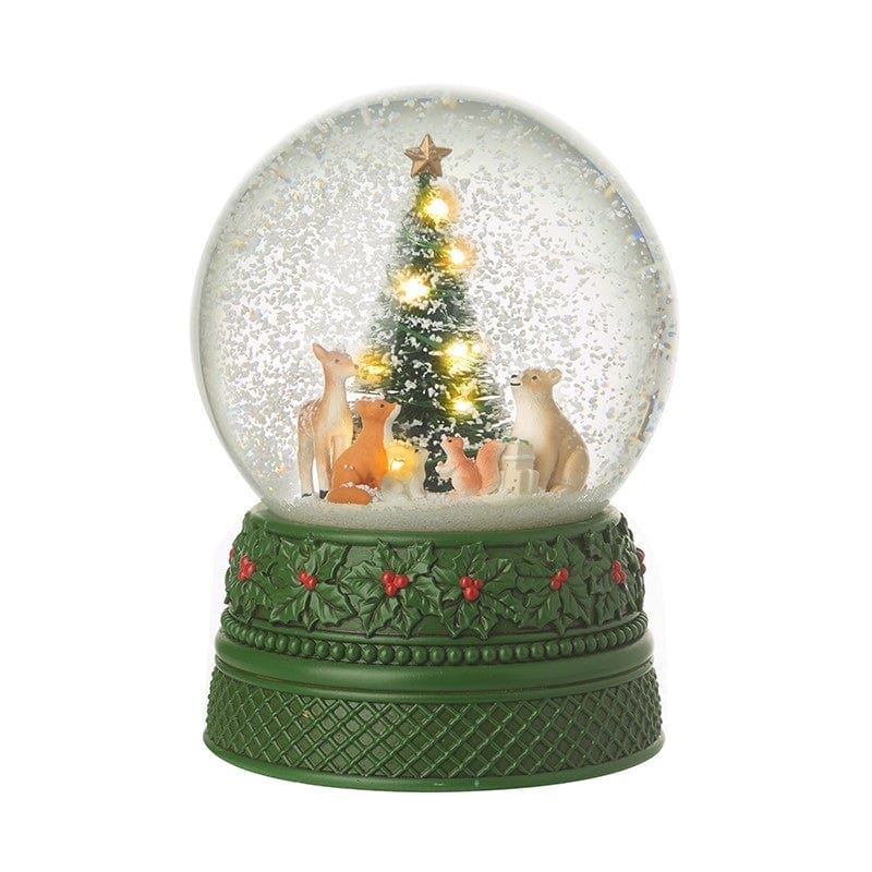Light Up Woodland Animals Musical Christmas Snow Globe