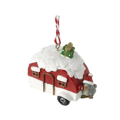 Novelty Ceramic Caravan Christmas Tree Decoration