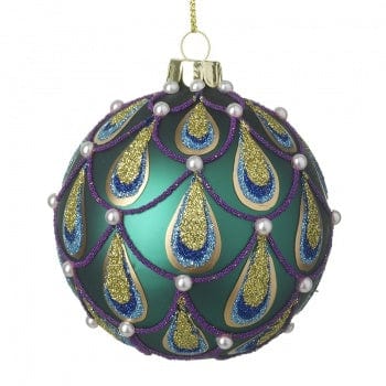 Peacock Design Pearl Christmas Tree Bauble