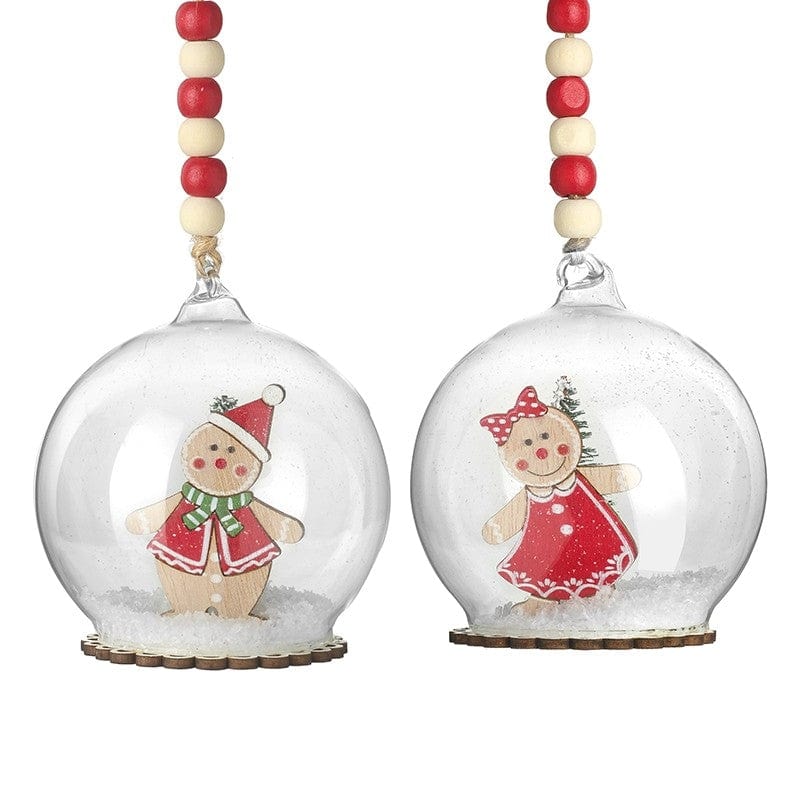 Heaven Sends Christmas Christmas Decorations Set of 2 Mr and Mrs Gingerbread Christmas Baubles