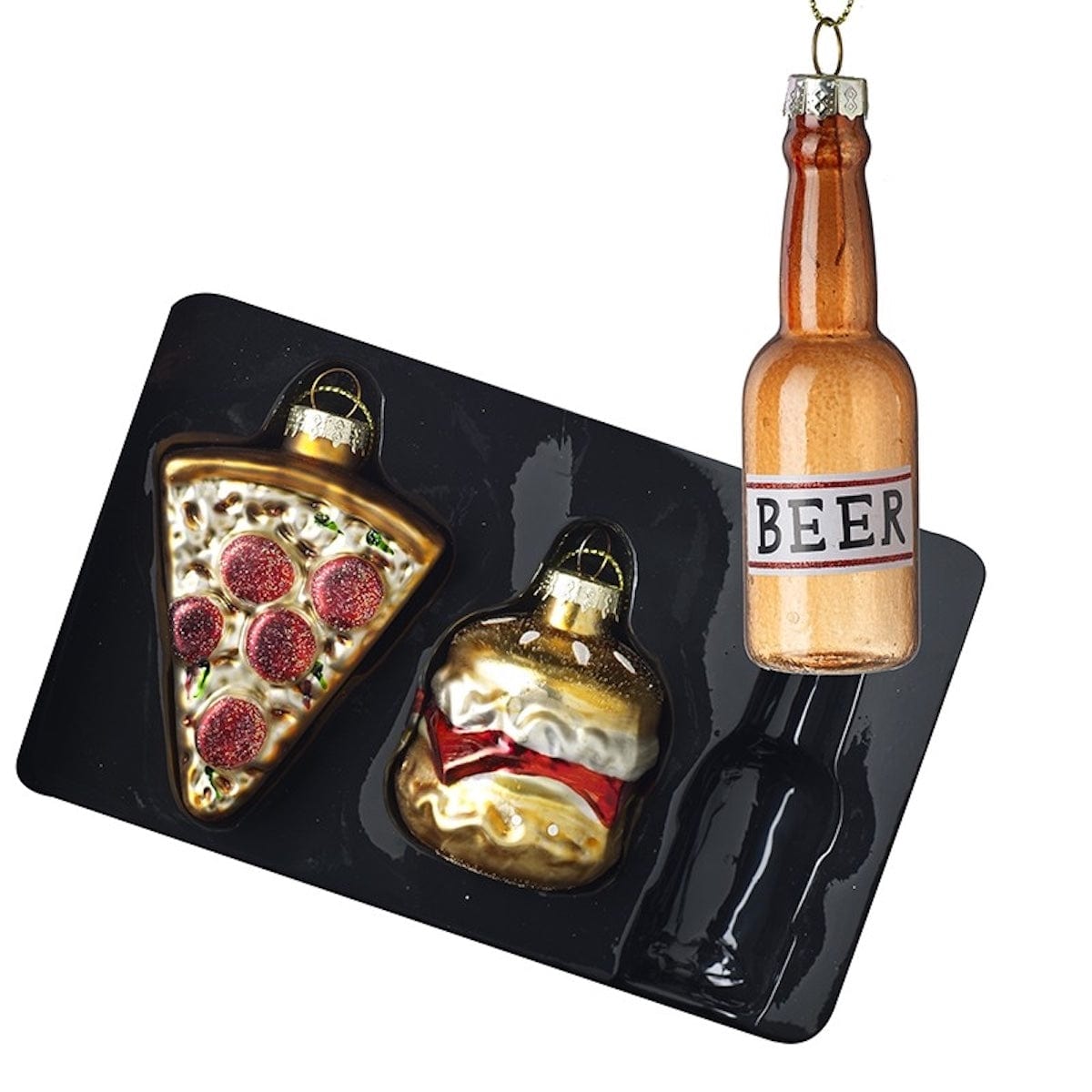 Heaven Sends Christmas Christmas Decorations Set of 3 Fast Food and Beer Christmas Tree Decorations