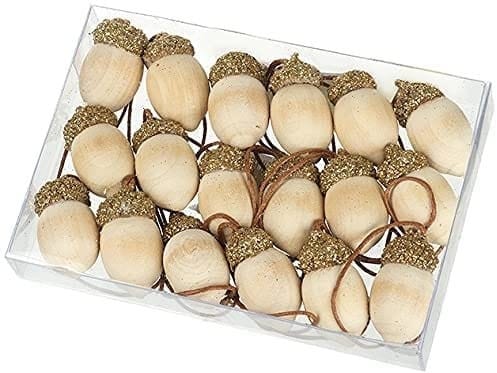 Heaven Sends Christmas Christmas Decorations Set of Glittery Acorns Christmas Tree Decorations
