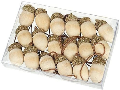 Heaven Sends Christmas Christmas Decorations Set of Glittery Acorns Christmas Tree Decorations