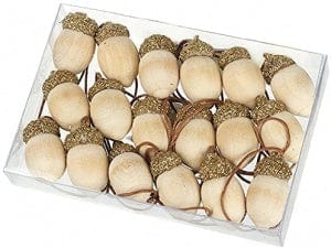 Heaven Sends Christmas Christmas Decorations Set of Glittery Acorns Christmas Tree Decorations