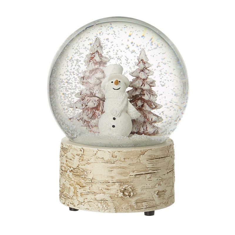 Snowman in Forest Scene Musical Christmas Snow Globe