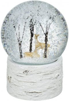 Snowy Forest With Deers Snow Globe