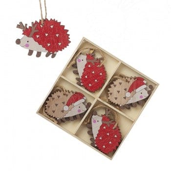 Heaven Sends Christmas Christmas Decorations Wooden Hedgehog Christmas Tree Decorations