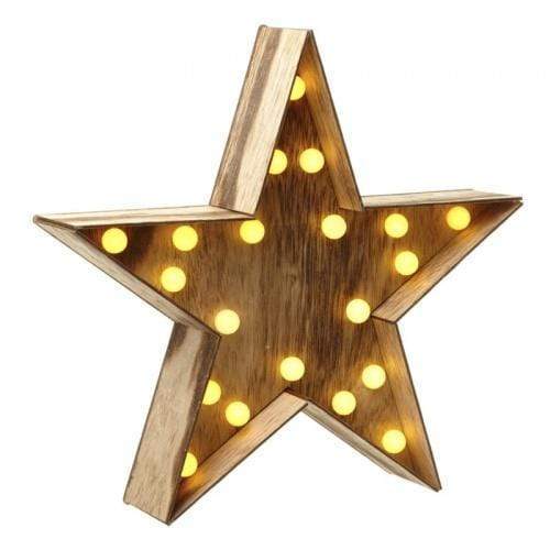 Heaven Sends Christmas Christmas Decorations Wooden Light Up Star Christmas Decoration
