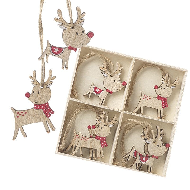 Heaven Sends Christmas Christmas Decorations Wooden Reindeer Christmas Tree Decorations
