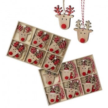 Heaven Sends Christmas Christmas Decorations Wooden Rudolph the Reindeer Christmas Tree Decorations