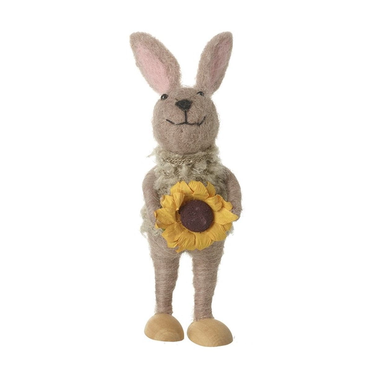 Felt Rabbit with Flower Easter Decoration