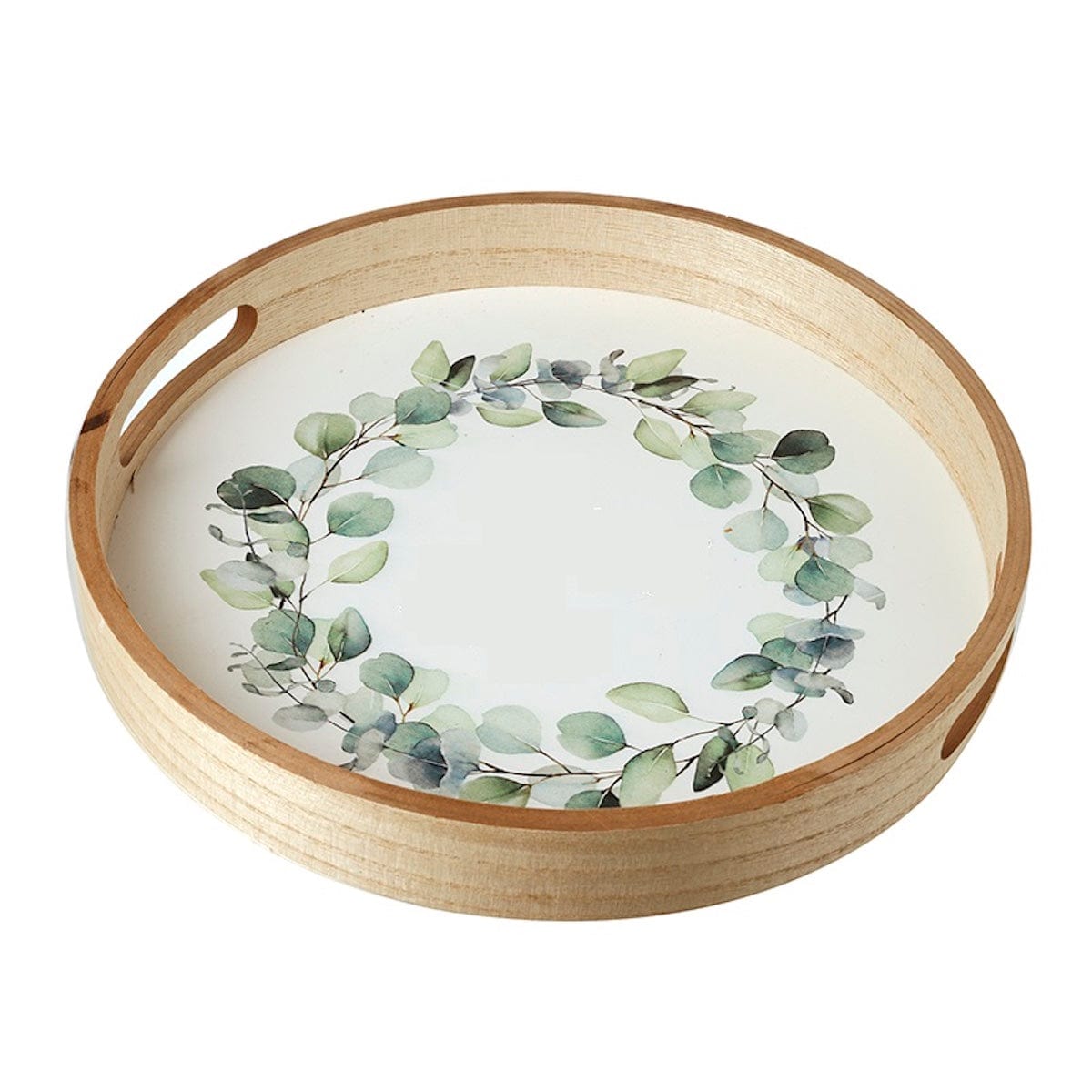 Heaven Sends Home accessories Green Foliage Design Wooden Tray