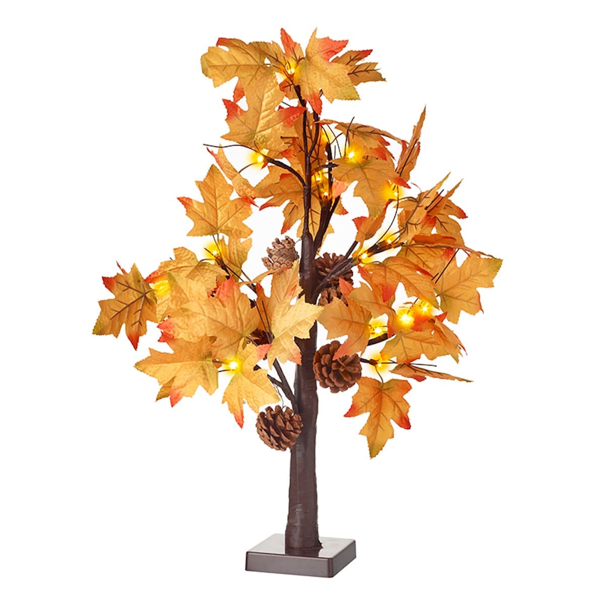 Heaven Sends Halloween Home accessories Autumnal Leaf and Pinecone Light Up Tree Decoration