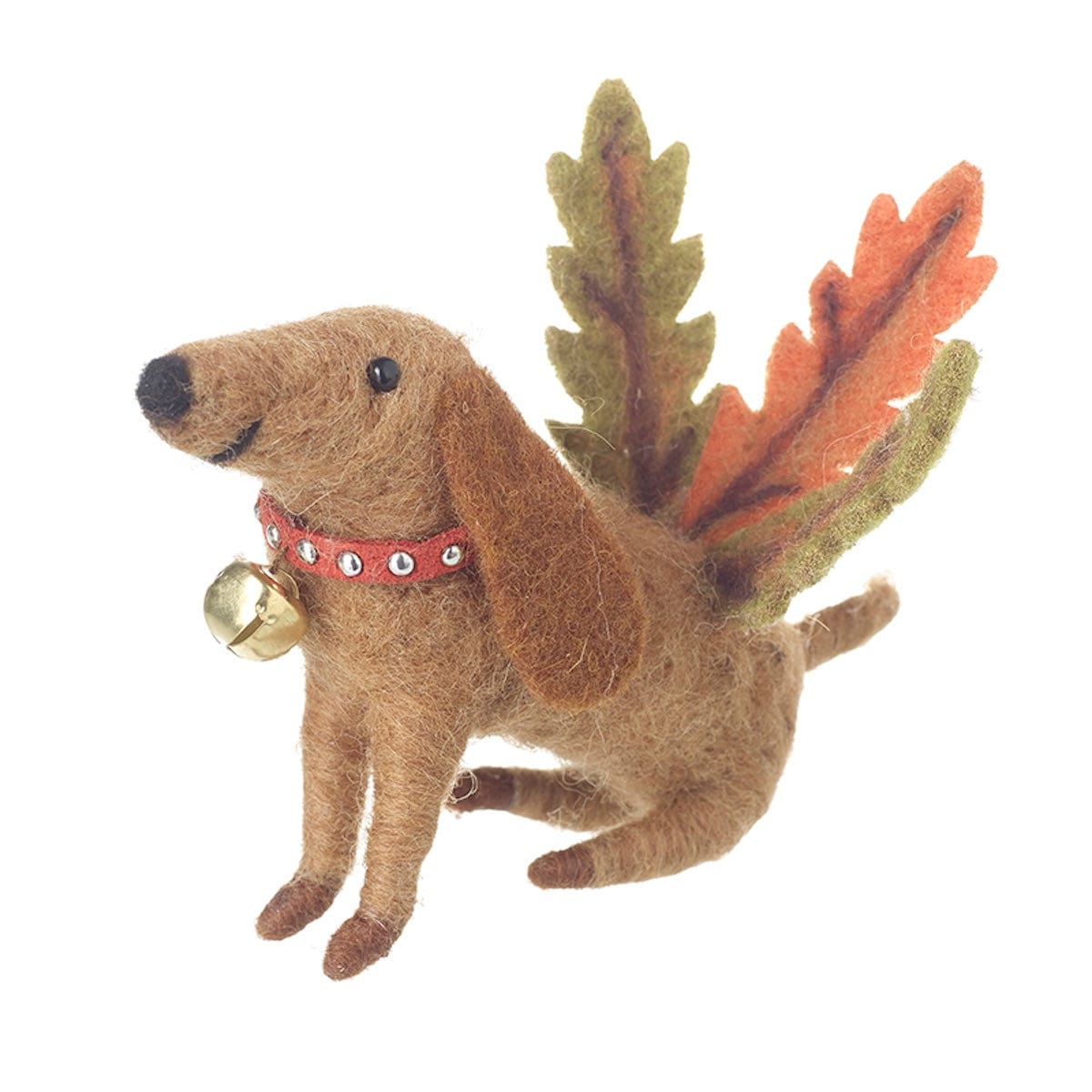 Heaven Sends Halloween Halloween Decoration Felt Halloween Dog Decoration with Autumn Leaf Wings and Bell