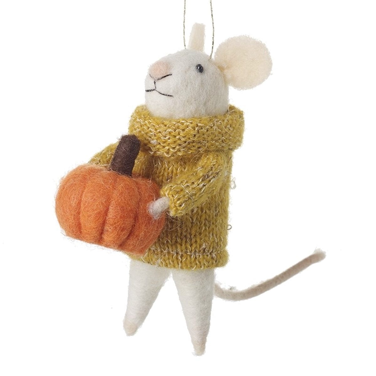Heaven Sends Halloween Halloween Decoration Felt Mouse Holding Pumpkin Halloween Decoration