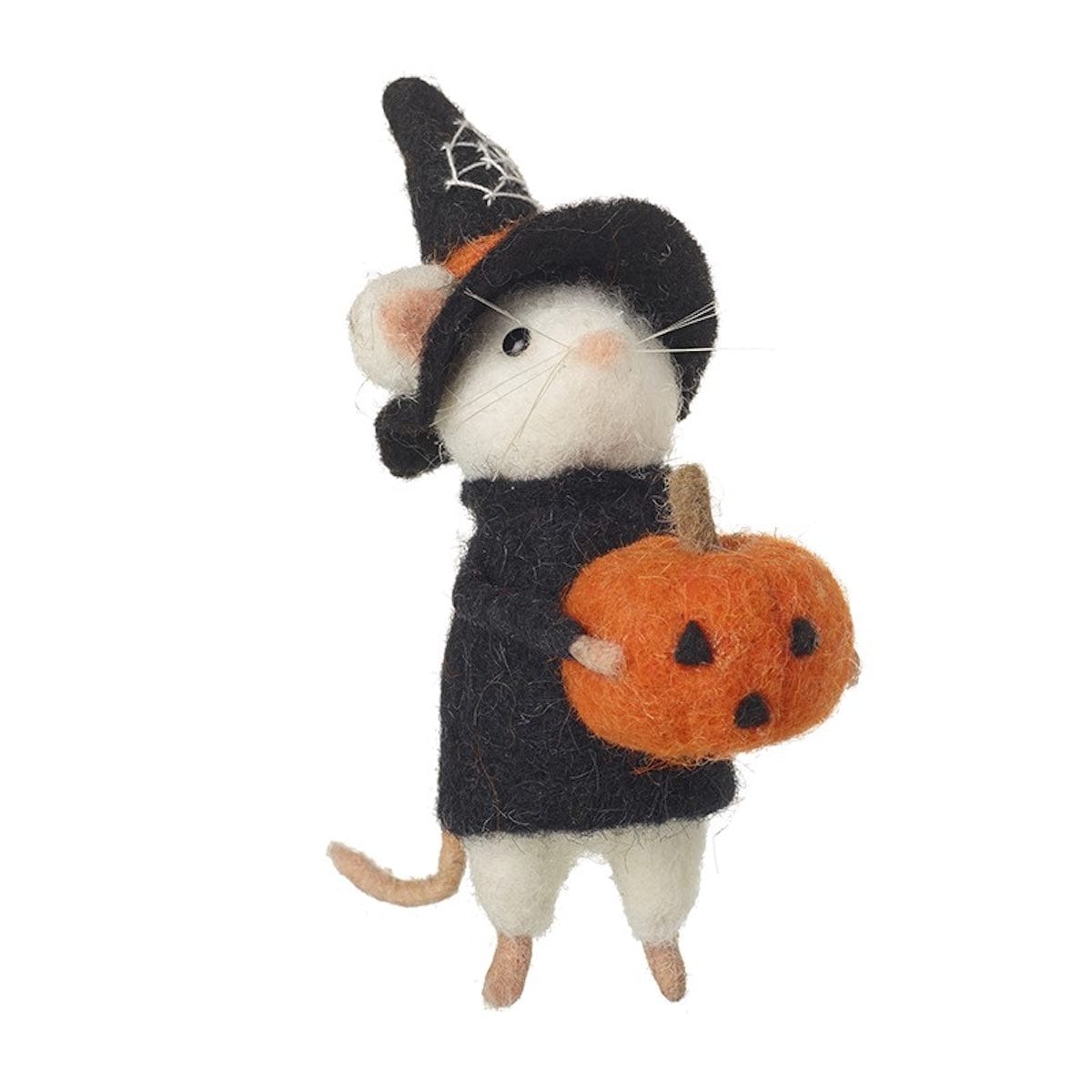Heaven Sends Halloween Halloween Decoration Felt Mouse Witch with Pumpkin Halloween Decoration