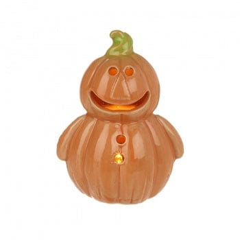 Light Up Ceramic Halloween Pumpkin
