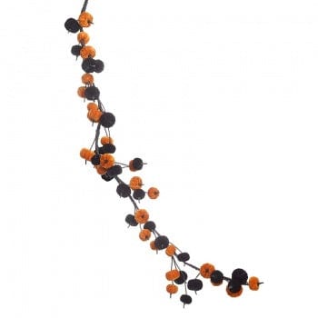 Orange & Black Velvet Pumpkin Garland