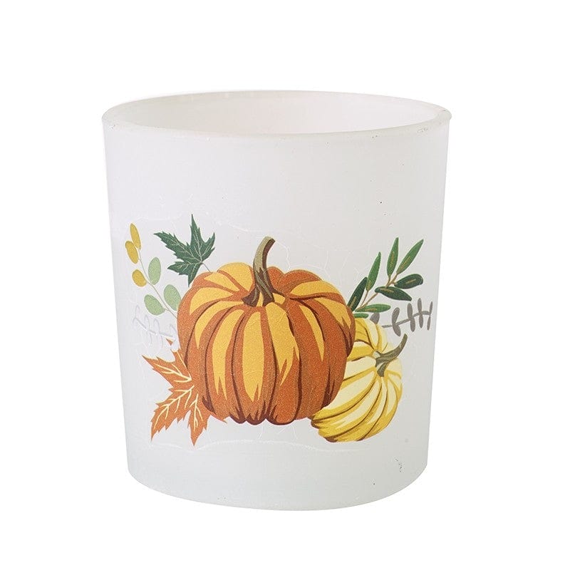 Heaven Sends Halloween Halloween Decoration Pumpkin Design Glass Candle Holder