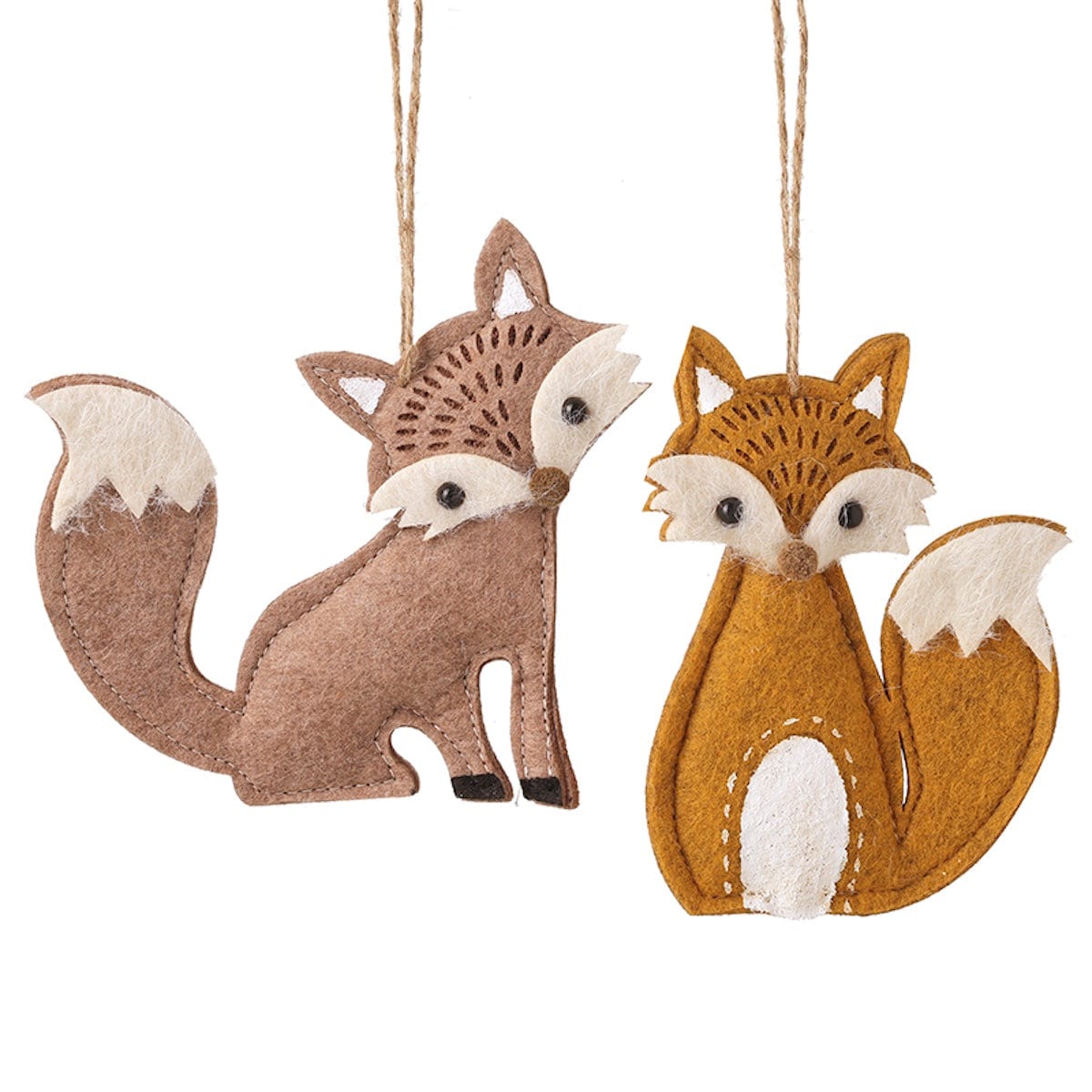 Heaven Sends Halloween Halloween Decoration Set of 2 Felt Fox Autumn Decorations Woodland Hanging Ornaments