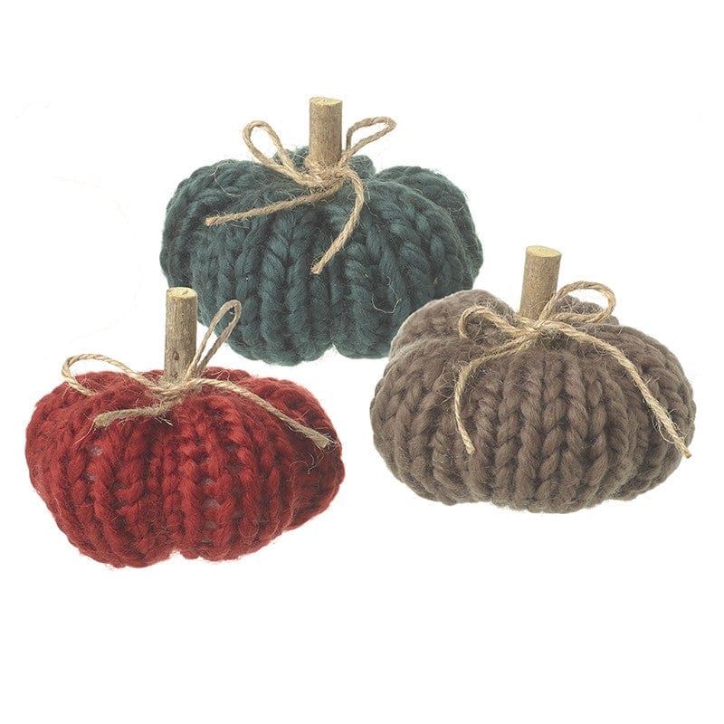 Heaven Sends Halloween Halloween Decoration Set of Three Multicoloured Knitted Pumpkin Halloween Decorations