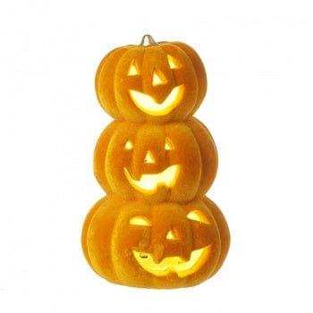 Stacked Velour Light Up Pumpkins