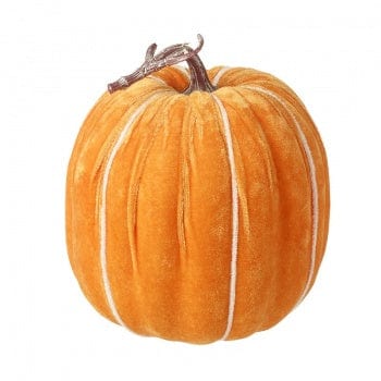 Heaven Sends Halloween Halloween Decoration White and Orange Velvet Pumpkin Halloween Decoration