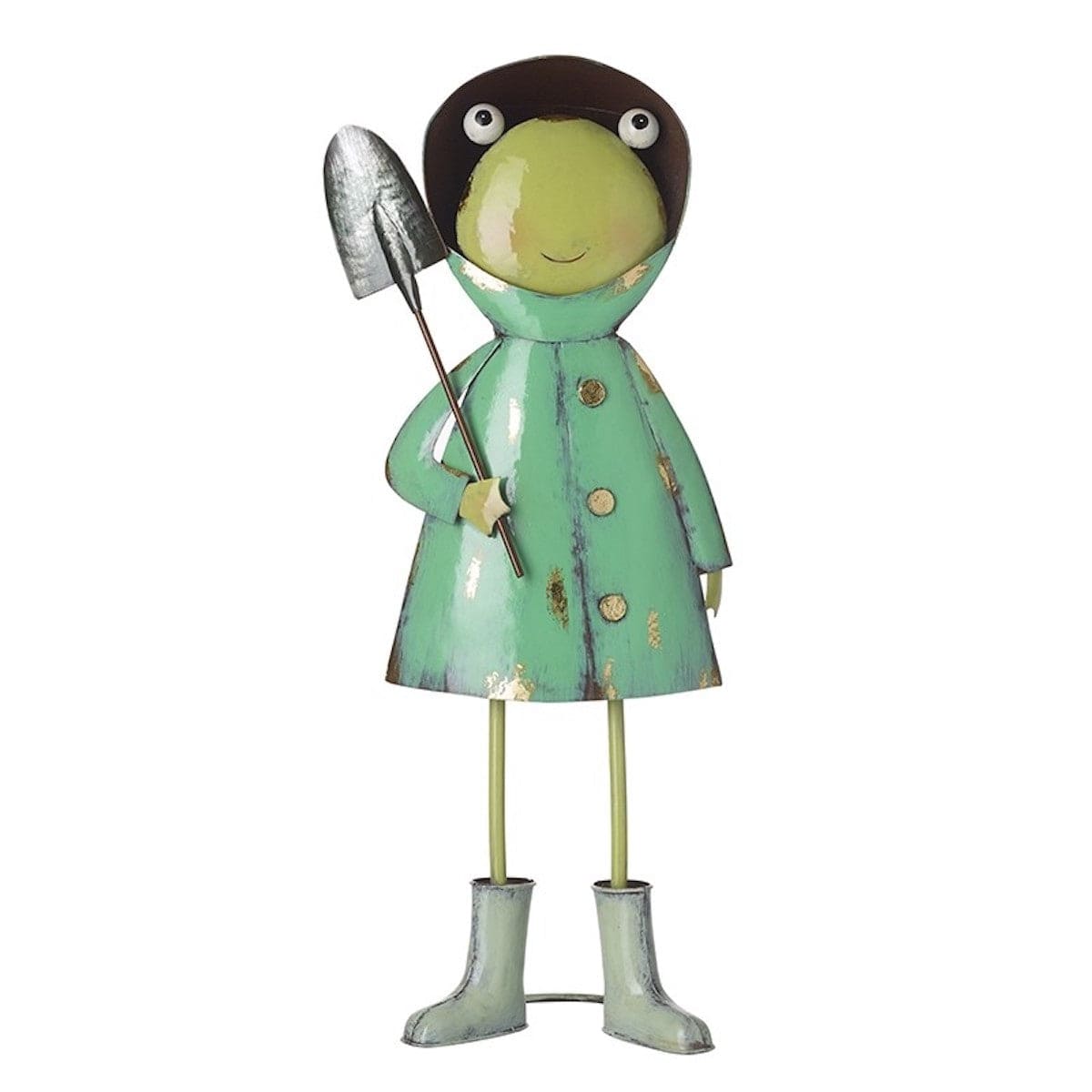 Heaven Sends Garden Accessories Metal Frog with Shovel Ornament