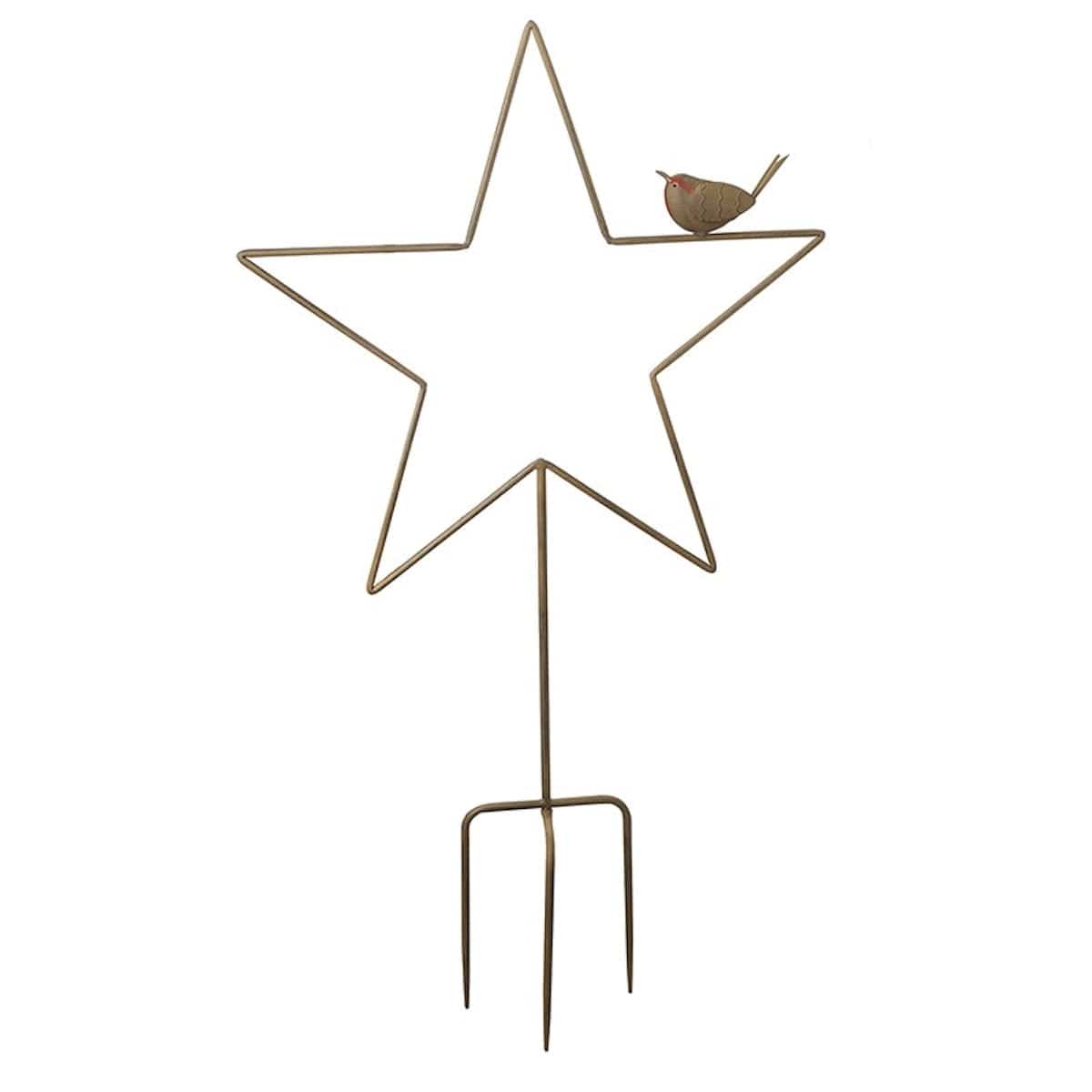 Heaven Sends Garden Accessories Metal Star with Robin Large Garden Stake